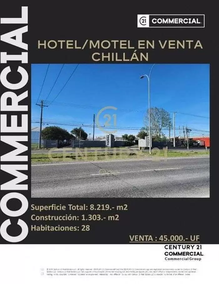 SE VENDE HOTEL MOTEL PANAMERICANA NORTE KM3 5 CHILLAN UF 28 dormitorios 8219.00 m2